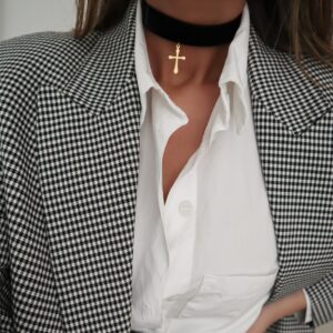 CROSS VELVET CHOKER (NEW)